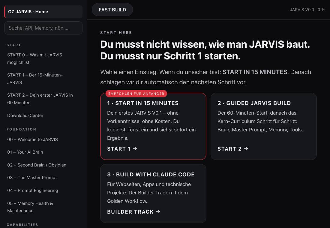Startseite der Anleitung mit drei Einstiegen